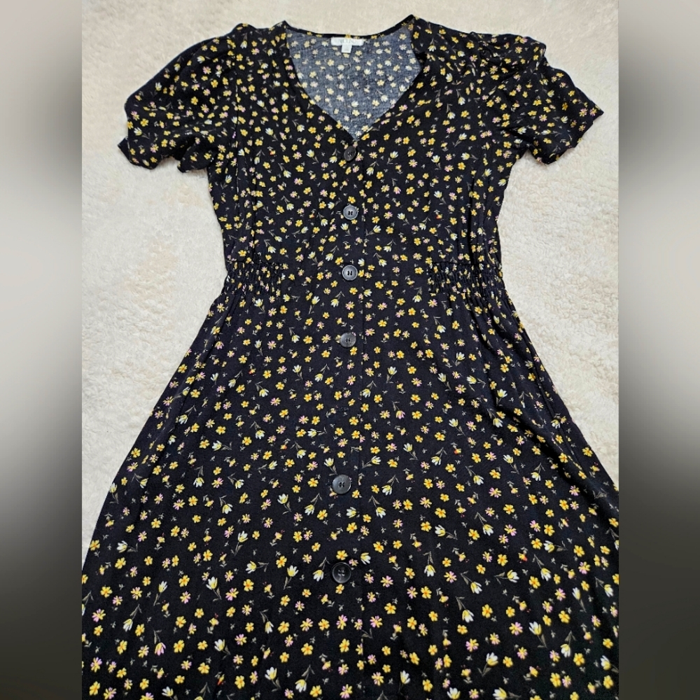 Floral Black Dress
